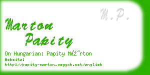 marton papity business card